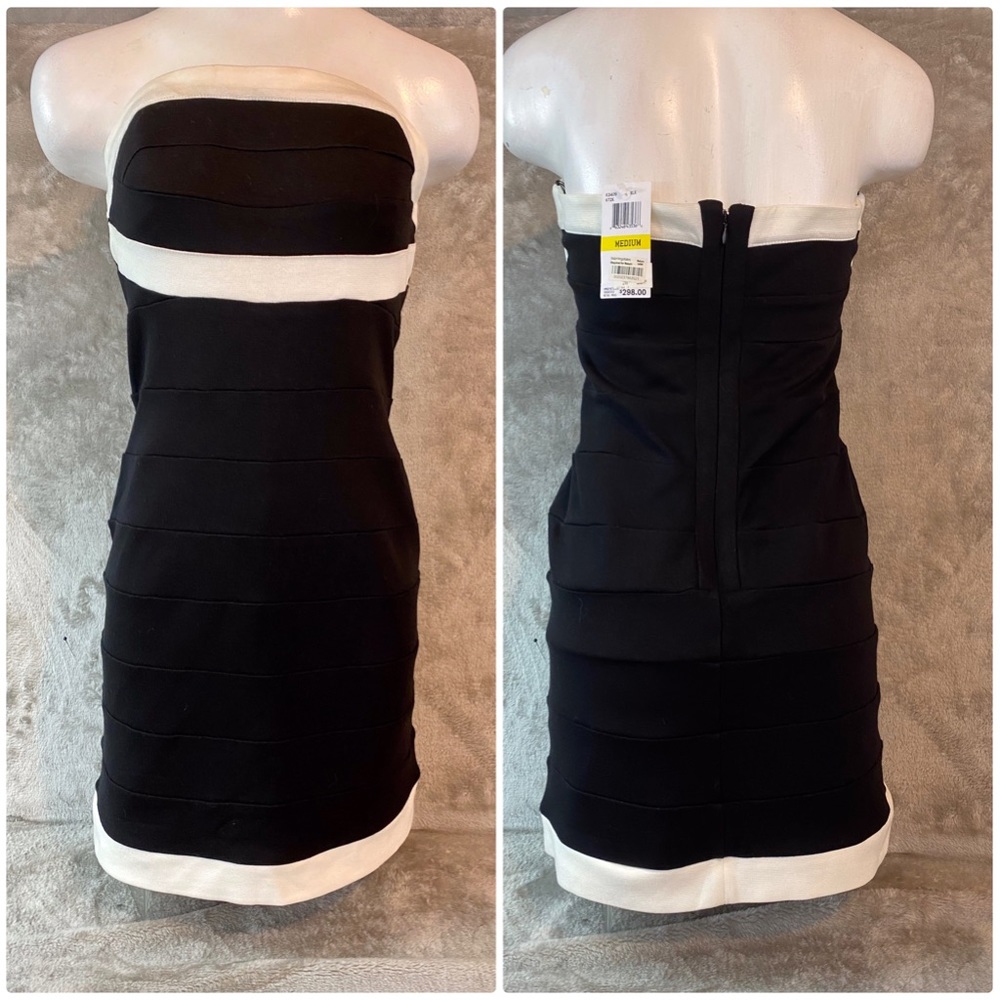 Black & White Strapless Dress from Bloomingdales